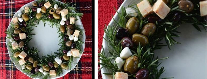 apéritif noel végétarien couronne olives