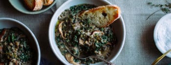 recette vegetarienne lentilles cremeuses champignons kale