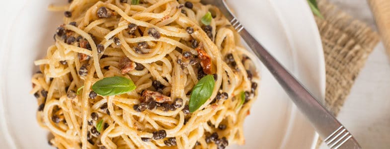 recette vegetarienne spaghettis lentilles carbonara