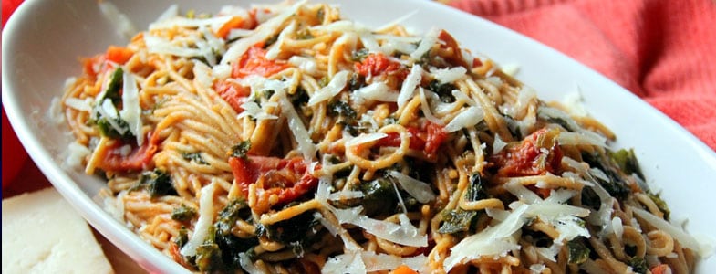 recette vegetarienne one pot pasta tomates sechees kale
