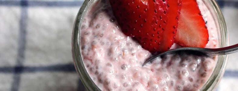 pudding graines chia fraise
