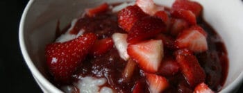 riz lait rhubarbe fraises