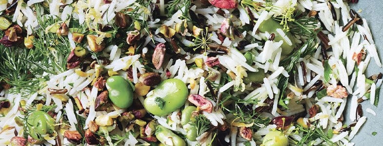recette vegetarienne salade riz feves pistaches