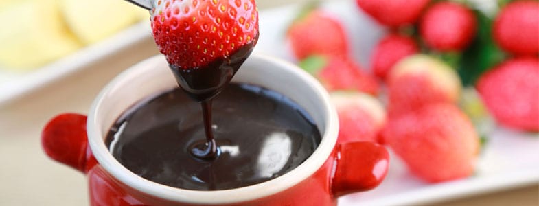 fraises fondue chocolat