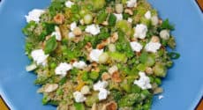 Salade de quinoa, asperges et petits pois