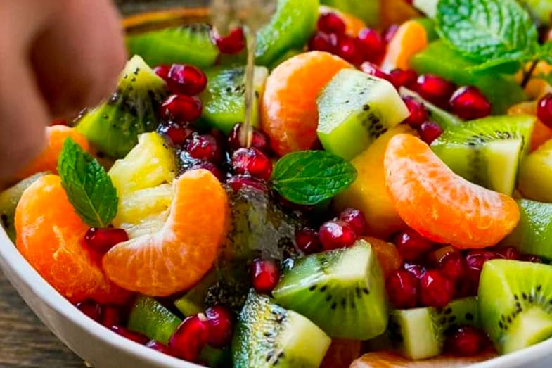 Salade de fruits d'hiver et grenade - Menu végétarien