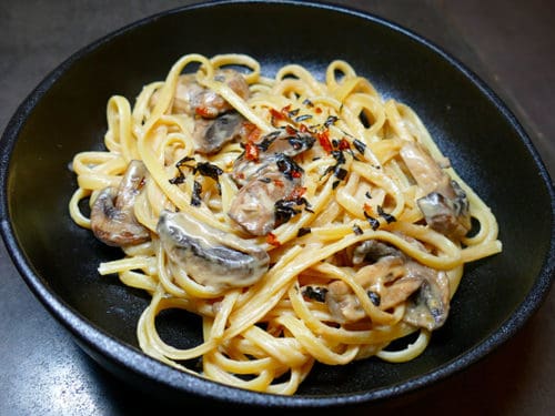recette-vegetarienne-pates-champignons-miso