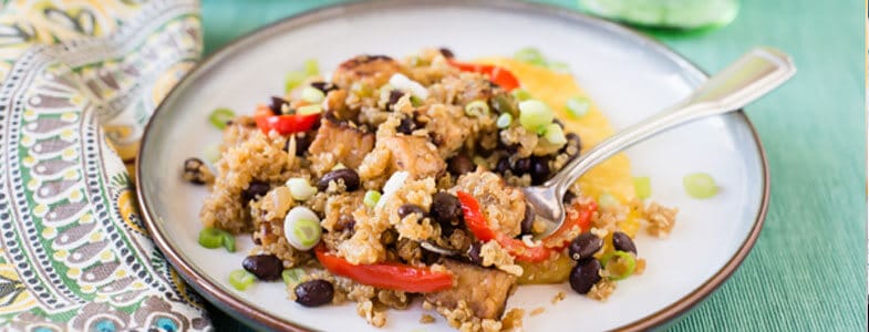 Recette Quinoa frit haricots noirs et tempeh