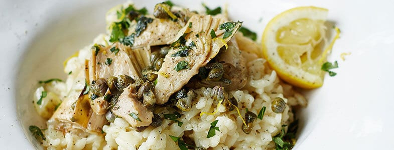 Recette Risotto aux artichauts et câpres
