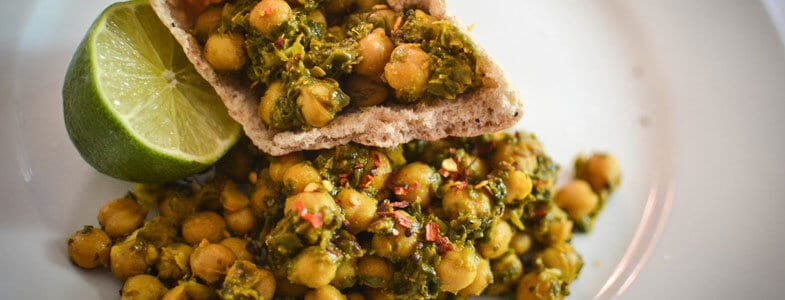 Recette Pois chiches et curry d\u0027épinards