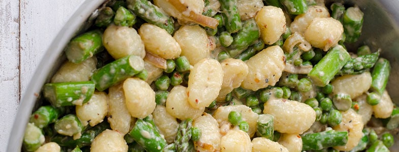 recette végétarienne gnocchi asperges petits pois