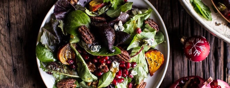 Salade de betteraves, grenades et noix de pécan
