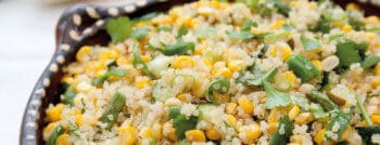 recette vegetarienne Quinoa, maïs et haricots verts
