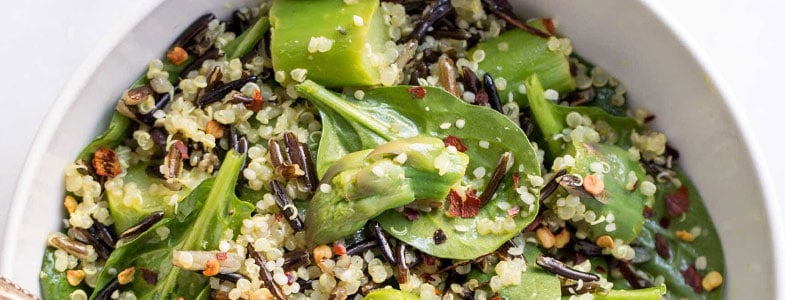 recette vegetarienne riz sauvage quinoa asperges