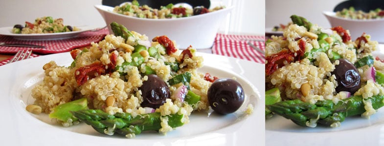 recette vegetarienne salade quinoa asperges tomates sechees