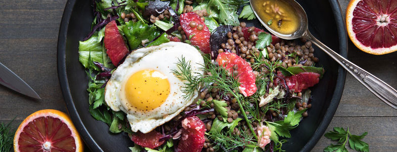Salade d’hiver aux lentilles et oranges sanguines