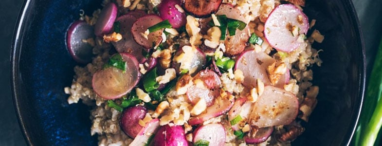 Quinoa et radis sautés