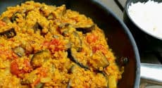 Curry de lentilles corail aux aubergines
