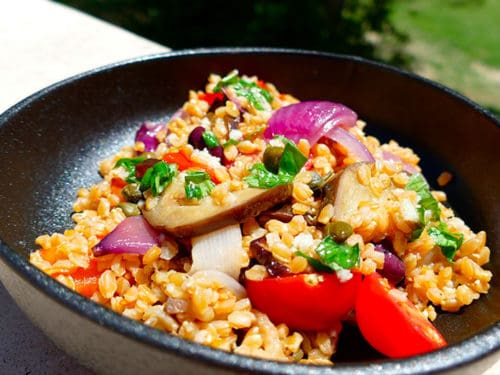 recette-vegan-petit-epeautre-legumes-rotis