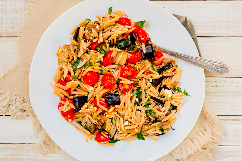 recette-vegetarienne-orzo-aubergines-tomates-roties