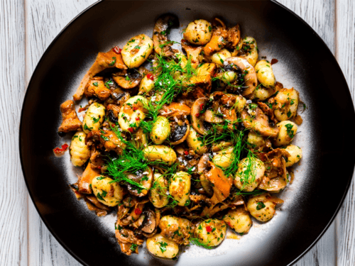 recette-vegan-gnocchis-champignons-fenouil